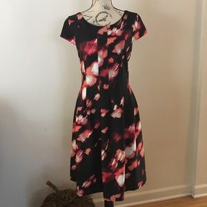 Calvin Klein Black And Pink Print Dress